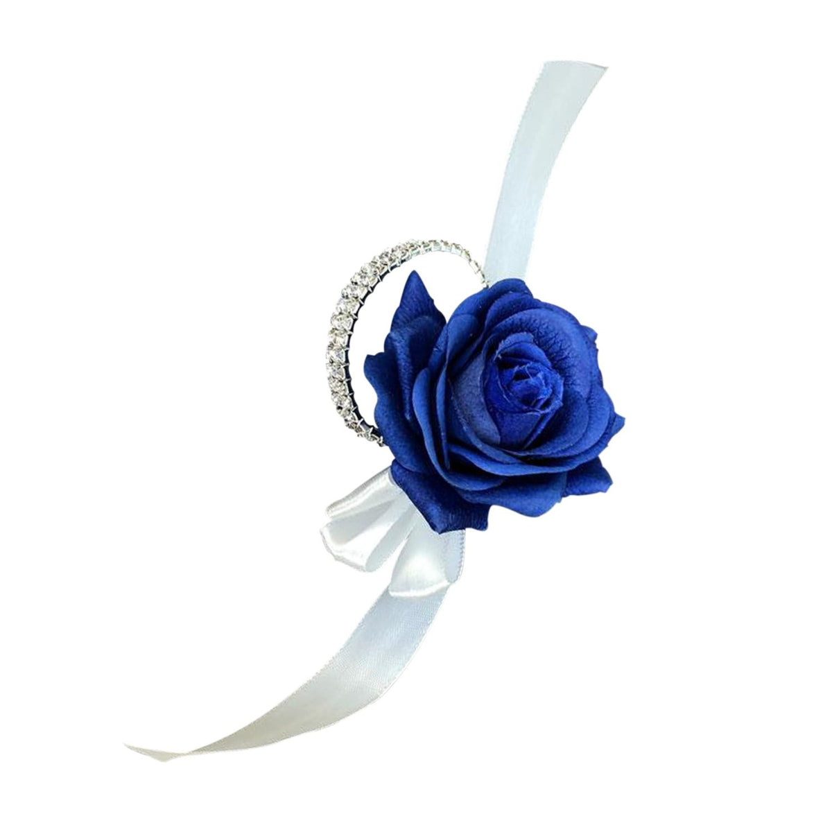 Corsage and Boutonniere Set Royal Blue Rose Fake Flower - VANRINA