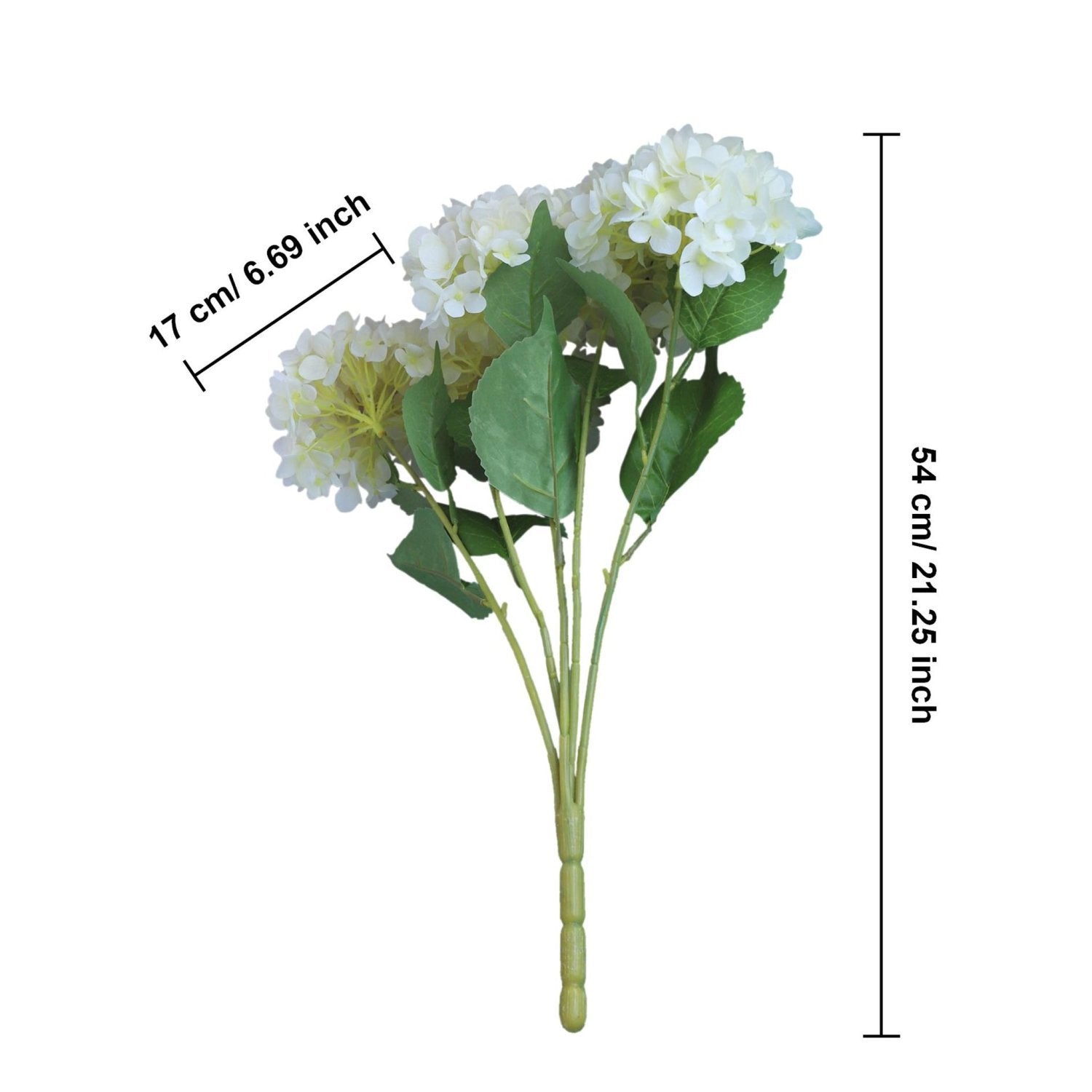 Cream White Hydrangea Bush Fake Flowers - VANRINA