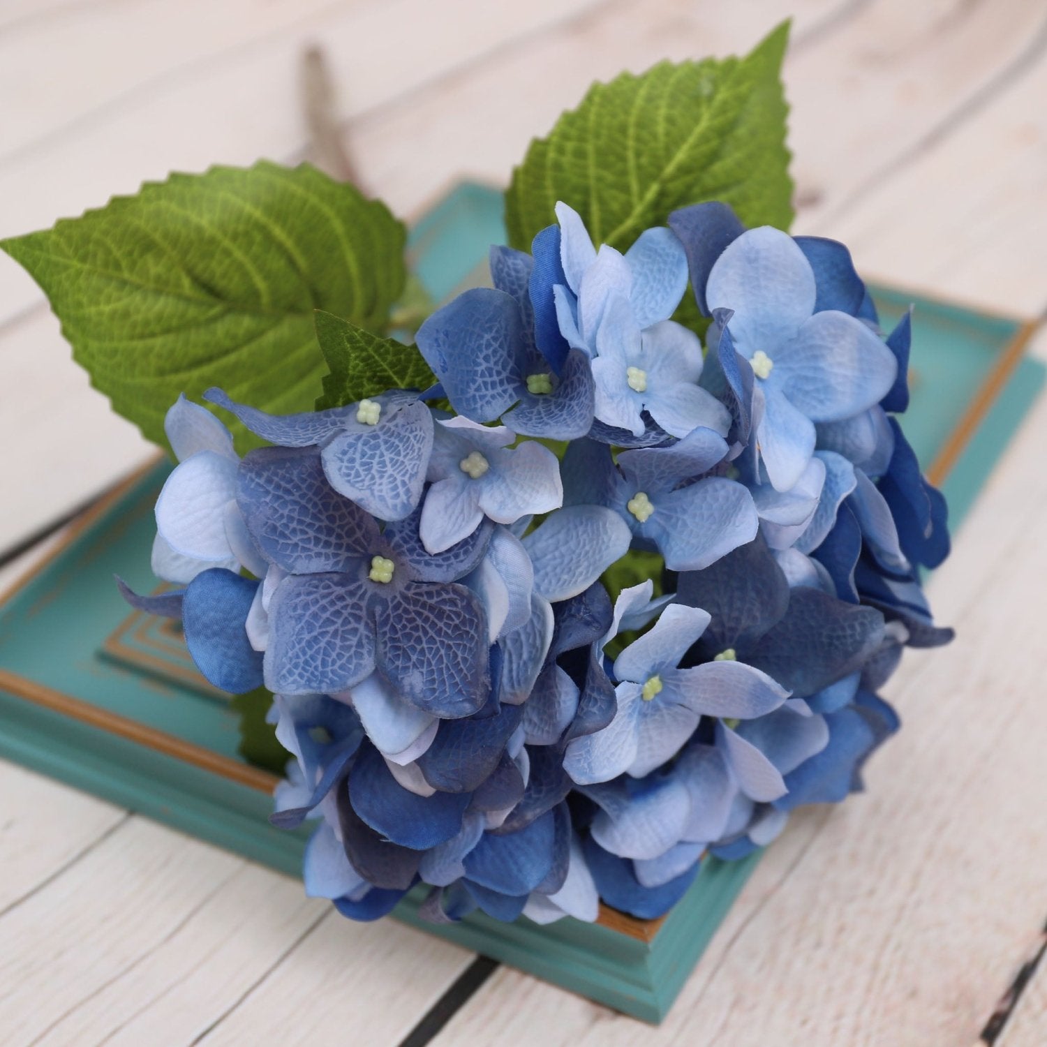 Dark Blue Wedding Flowers Real Touch Hydrangea - VANRINA