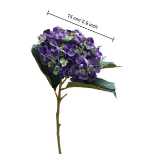 Dark Purple Hydrangea Artificial Flowers 5 Blooms - VANRINA
