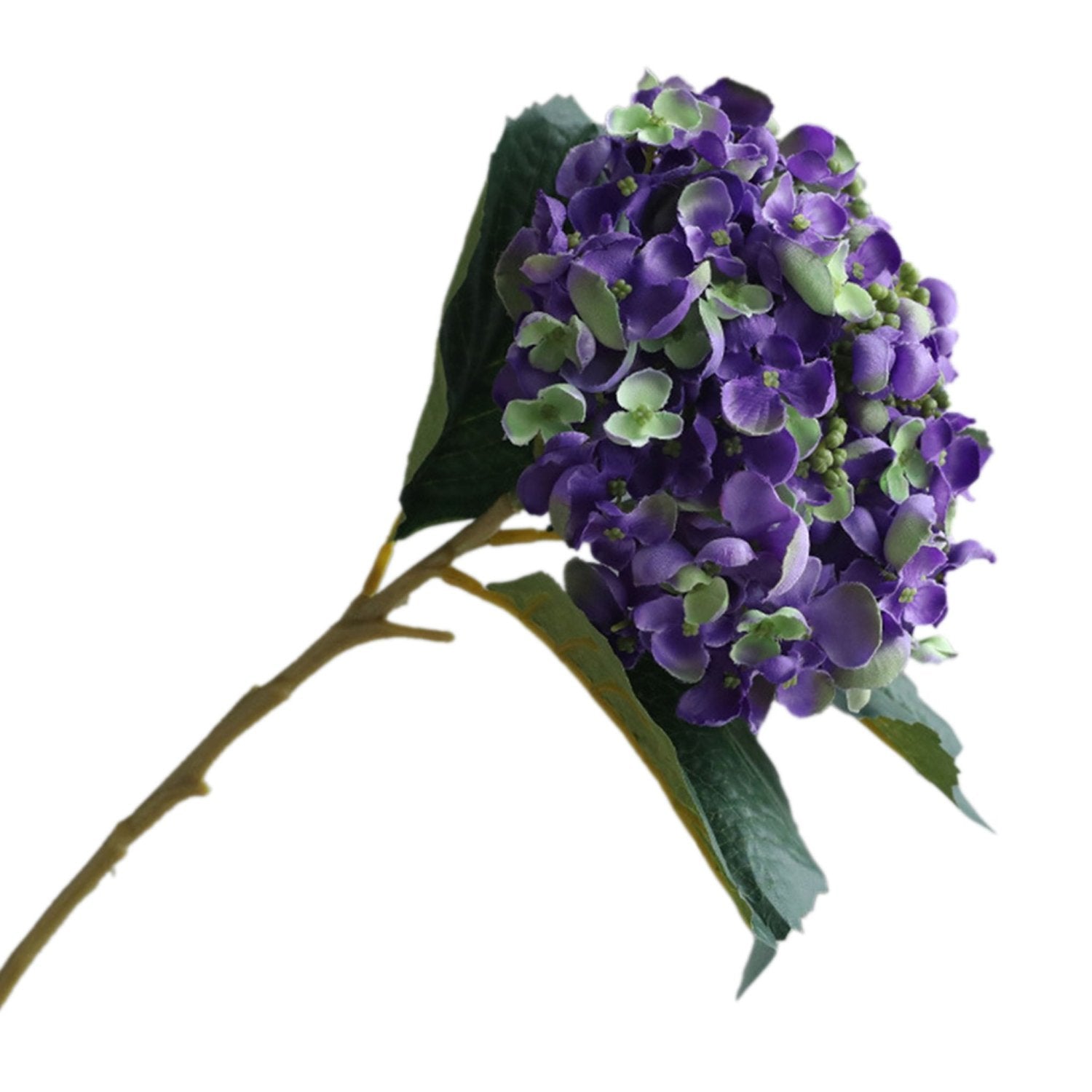 Dark Purple Hydrangea Artificial Flowers 5 Blooms - VANRINA