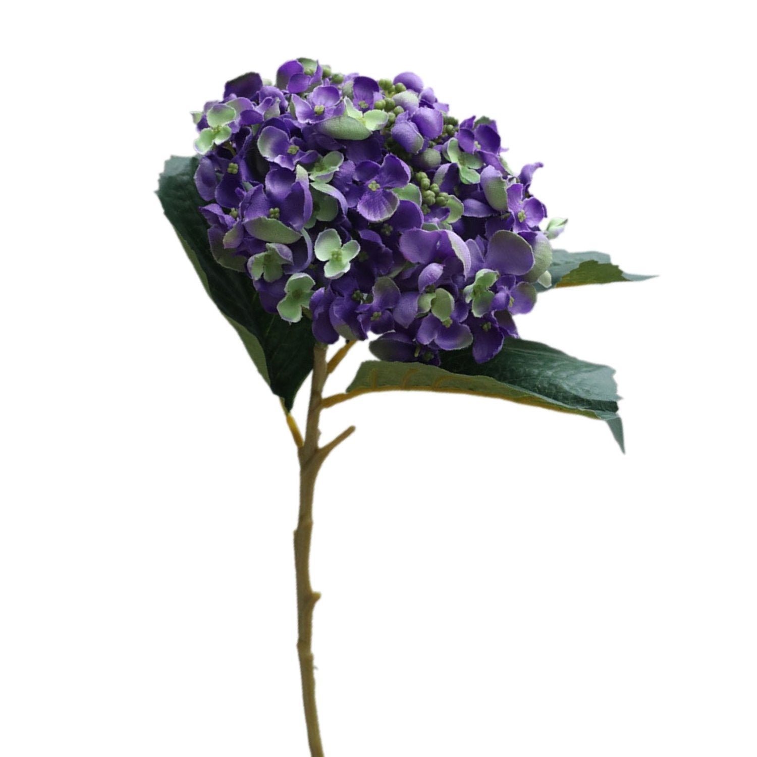 Dark Purple Hydrangea Artificial Flowers 5 Blooms - VANRINA