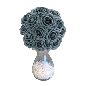 dusty blue wedding decor flower ball
