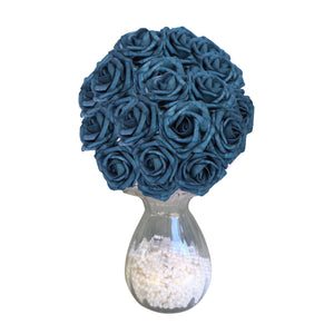 dusty navy blue flower ball