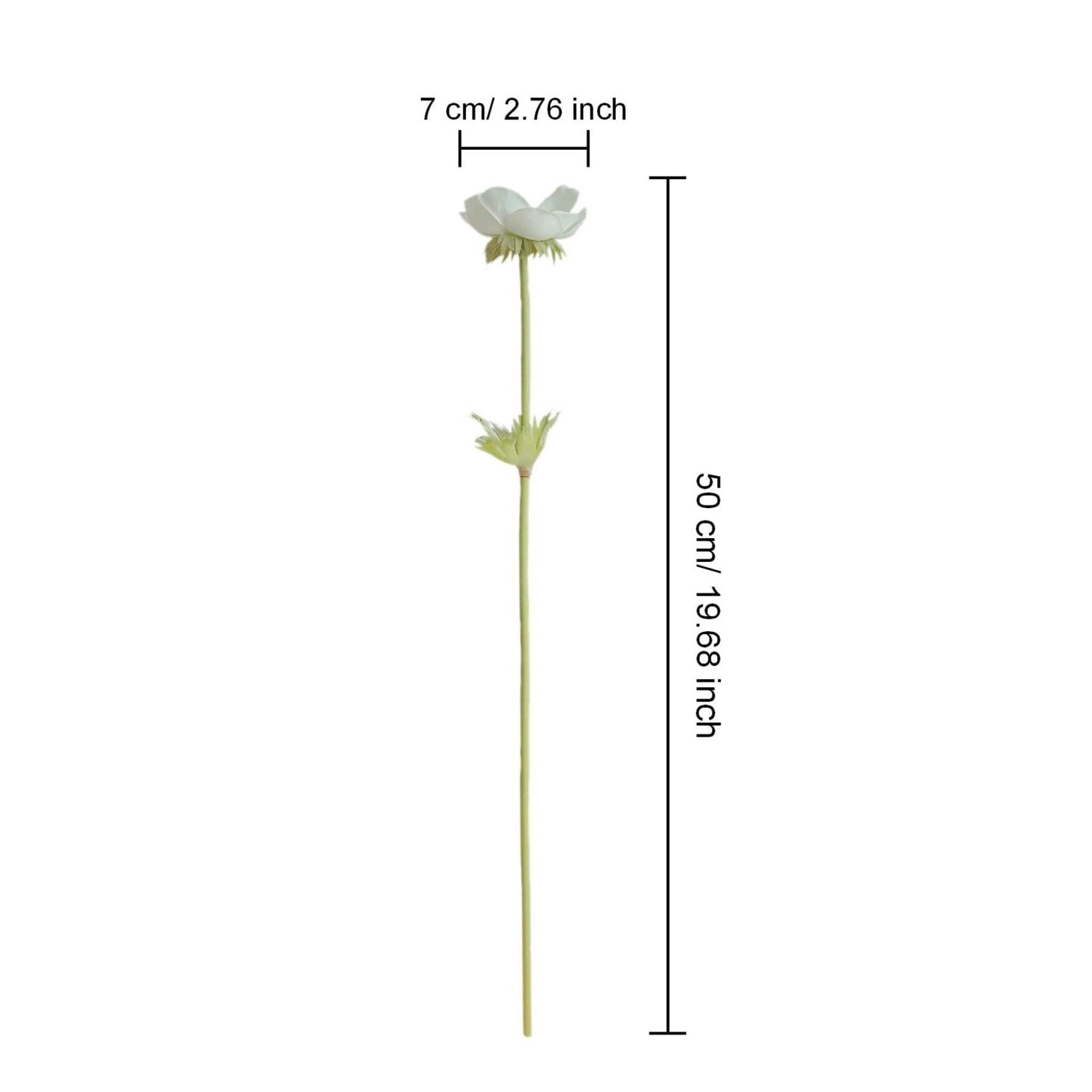 Fake Anemone White Wedding Flowers 10 Blooms - VANRINA