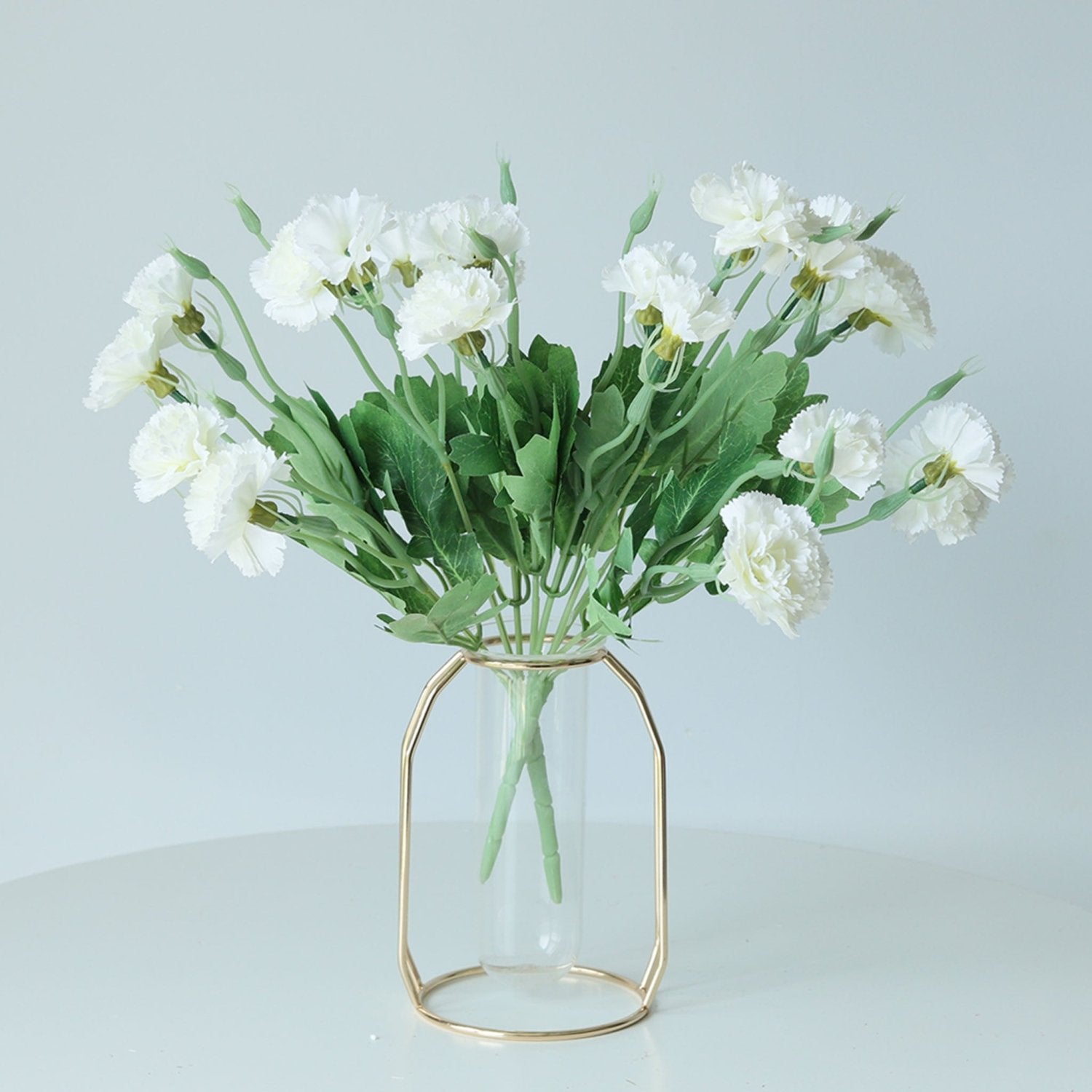 Fake Carnation Spray Silk Flowers Carnation Bush - VANRINA