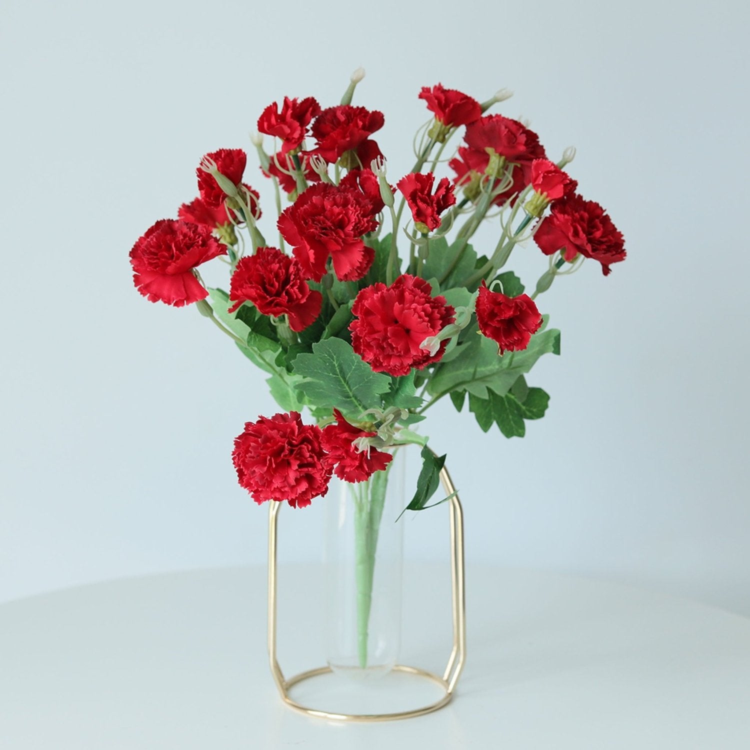 Fake Carnation Spray Silk Flowers Carnation Bush - VANRINA