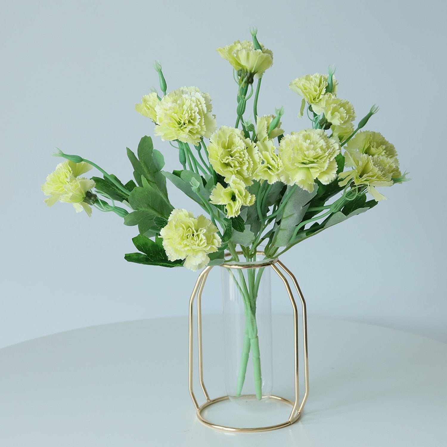 Fake Carnation Spray Silk Flowers Carnation Bush - VANRINA