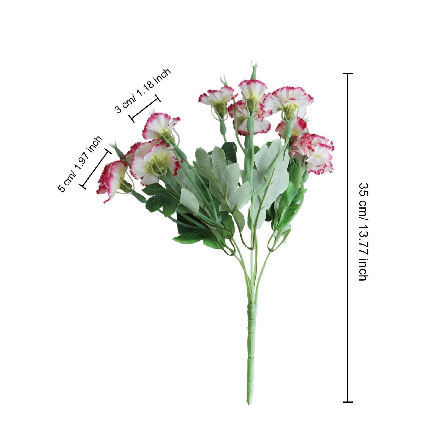 Fake Carnation Spray Silk Flowers Carnation Bush - VANRINA