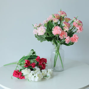 Fake Carnation Spray Silk Flowers Carnation Bush - VANRINA
