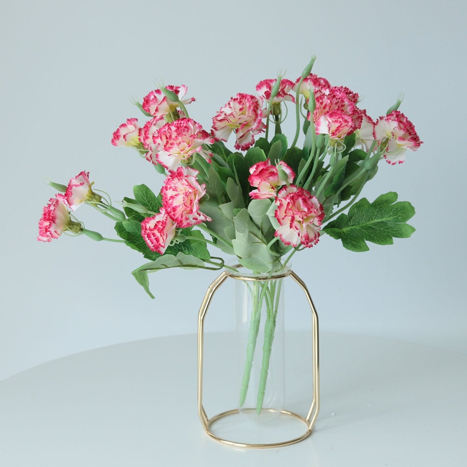 Fake Carnation Spray Silk Flowers Carnation Bush - VANRINA