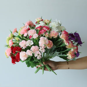 Fake Carnation Spray Silk Flowers Carnation Bush - VANRINA