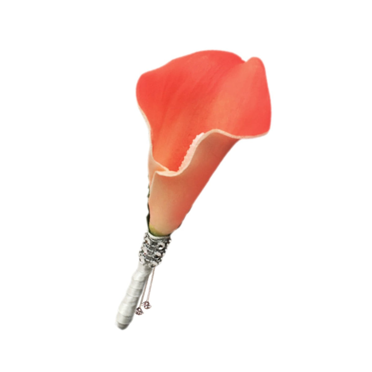 Fake Flower Coral Calla Lily Boutonniere - VANRINA
