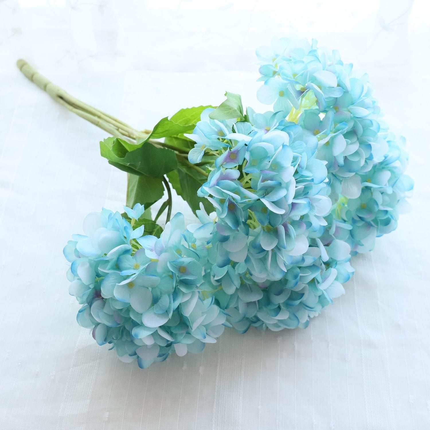 Fake Hydrangea Bush White Blue Teal Spa - VANRINA