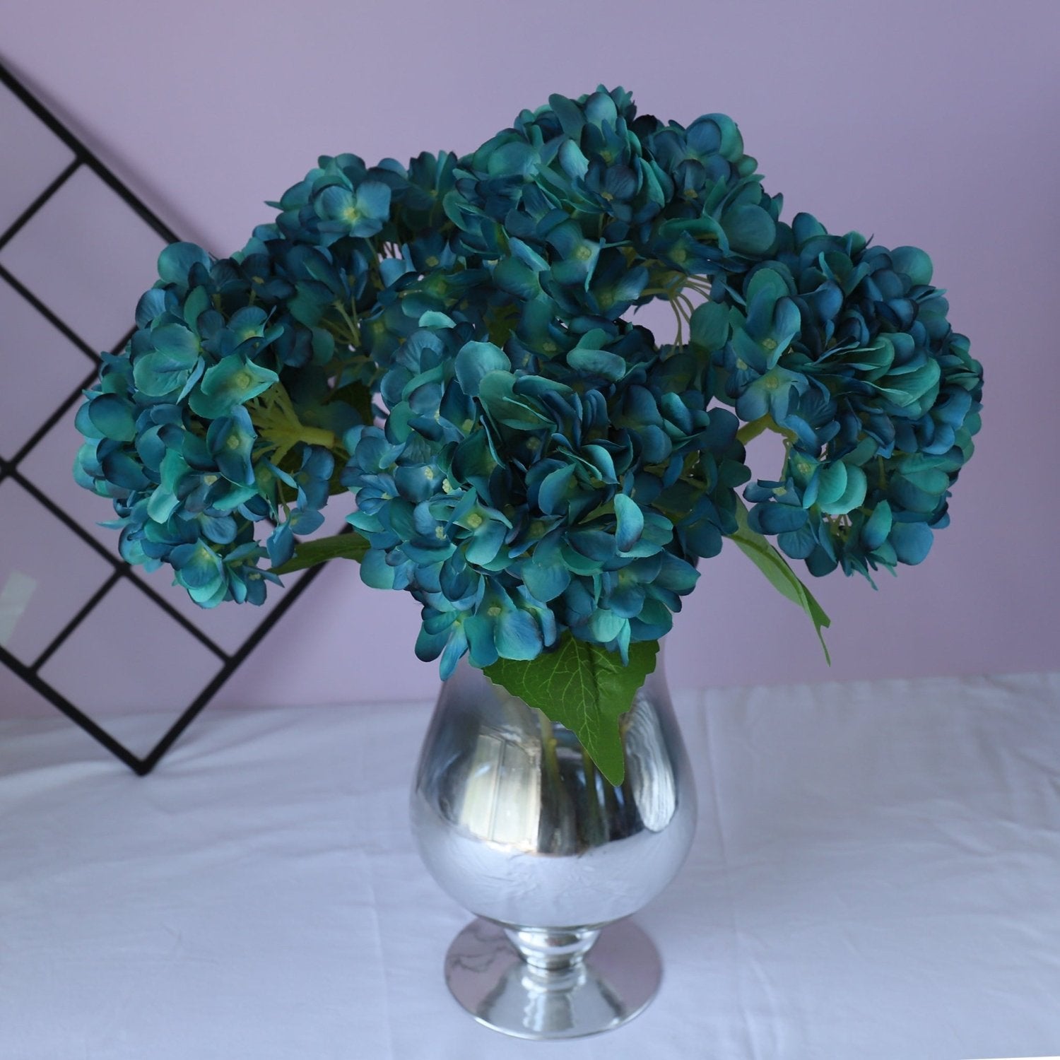 Fake Hydrangea Bush White Blue Teal Spa - VANRINA