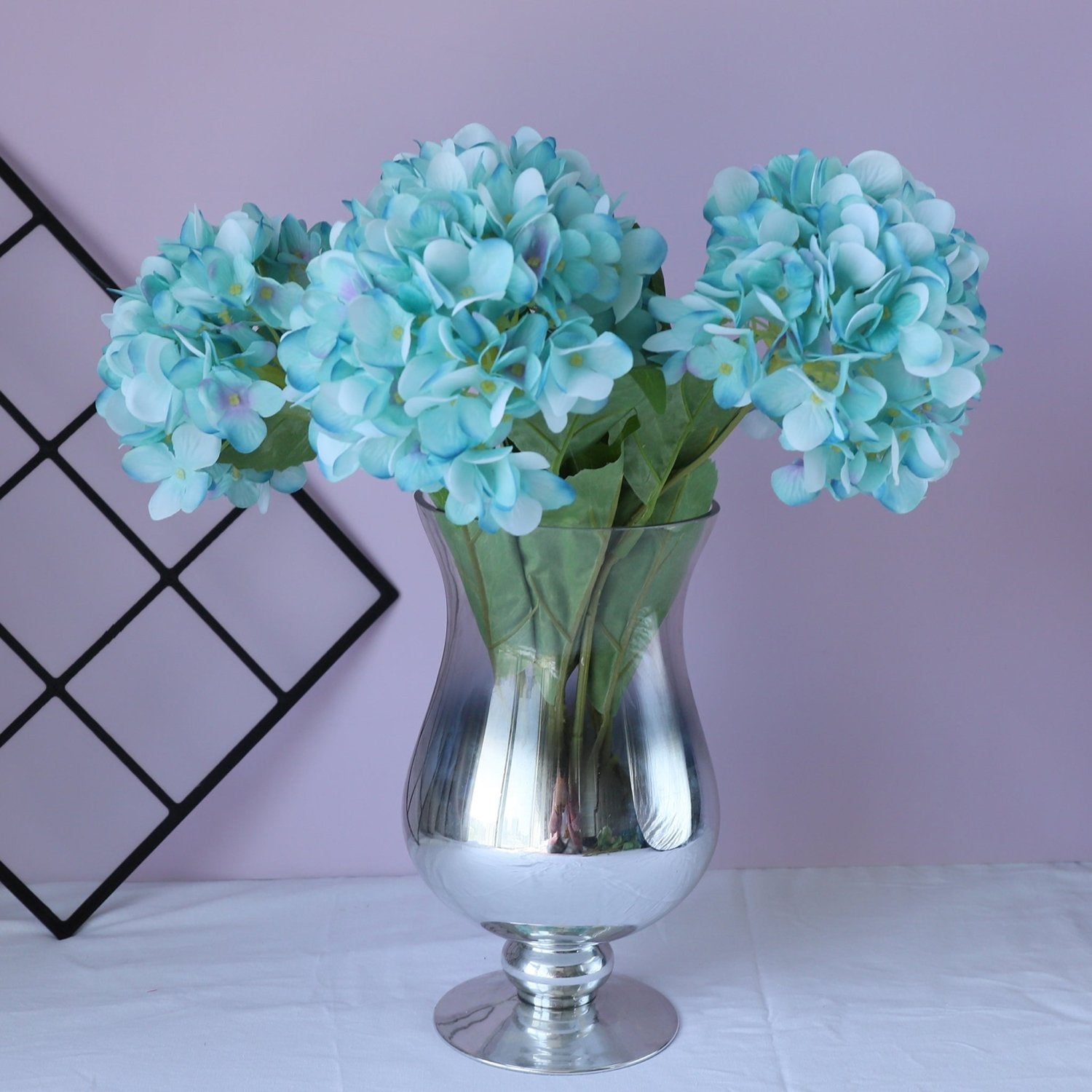 Fake Hydrangea Bush White Blue Teal Spa - VANRINA