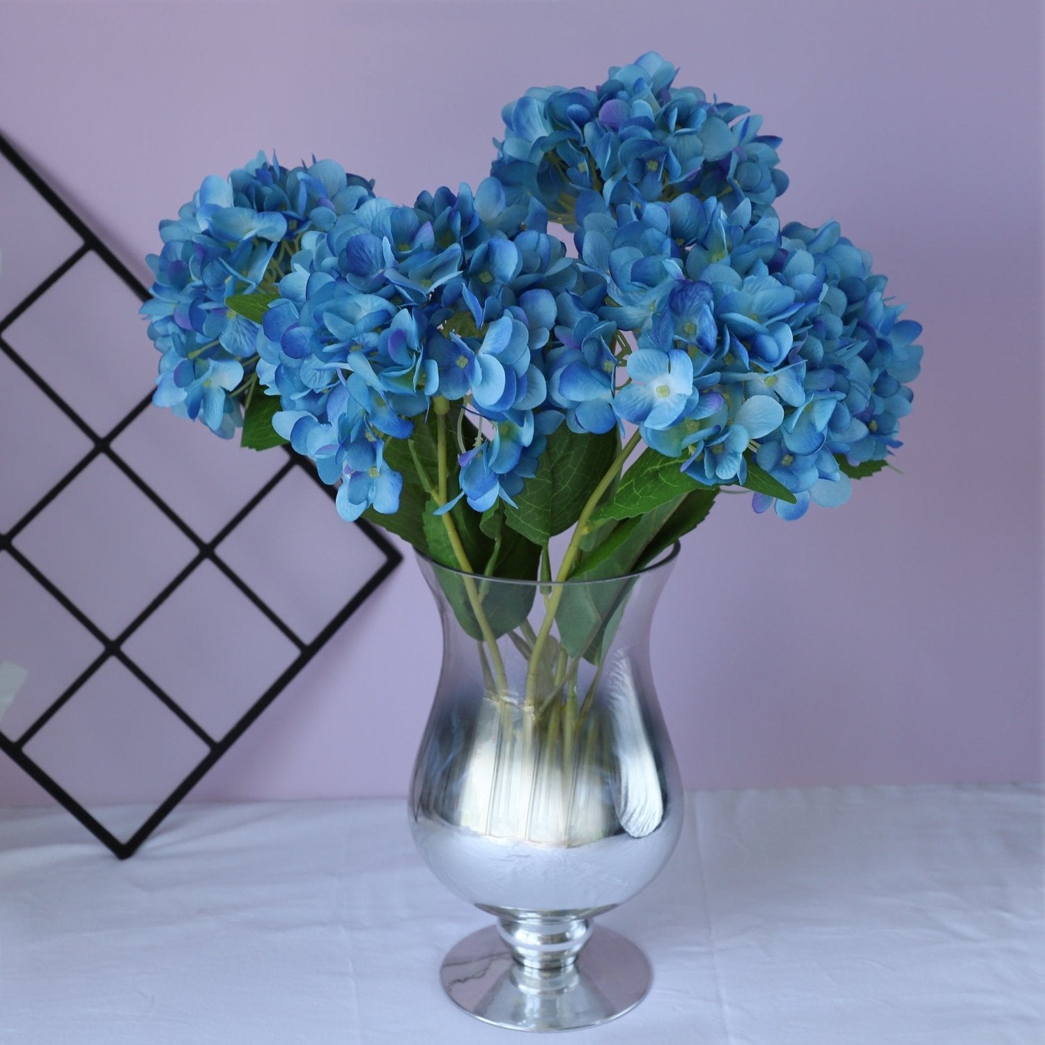 Fake Hydrangea Bush White Blue Teal Spa - VANRINA