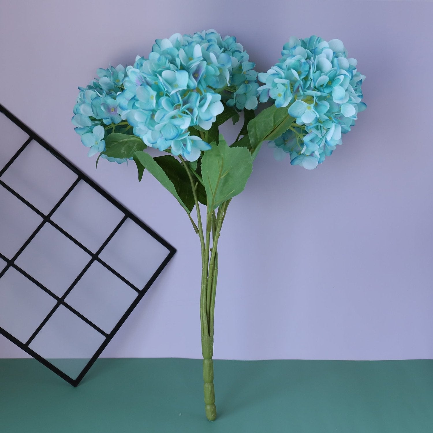 Fake Hydrangea Bush White Blue Teal Spa - VANRINA