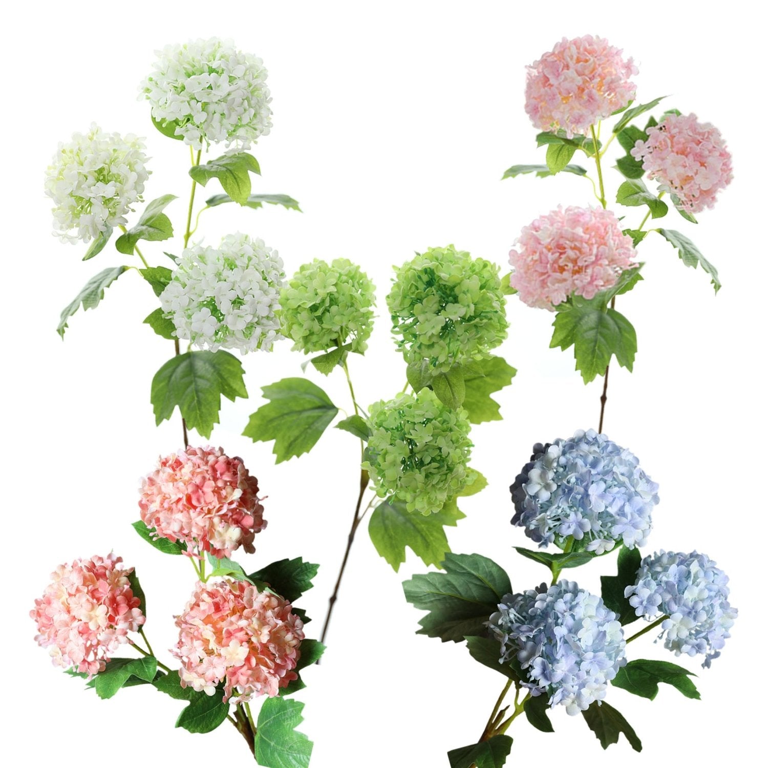 Fake Hydreangea Snowball Flower Spray 32" - VANRINA