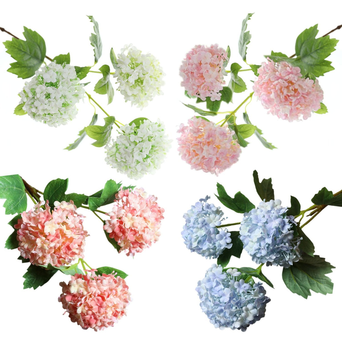Fake Hydreangea Snowball Flower Spray 32" - VANRINA
