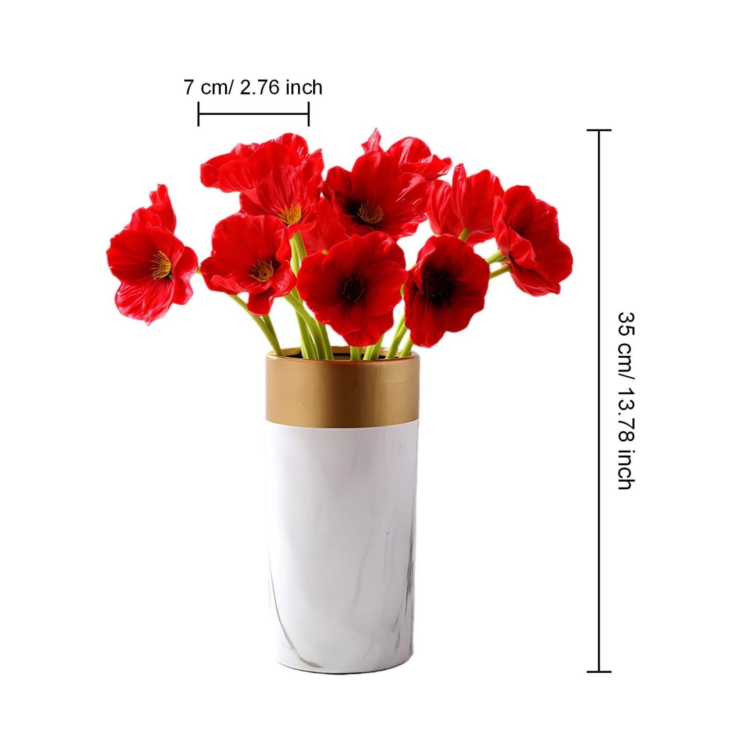 Fake Poppy Flowers in Red Real Touch Poppies 10pcs - VANRINA