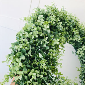 Faux Boxwood Wreath 17 inch for Front Door - VANRINA