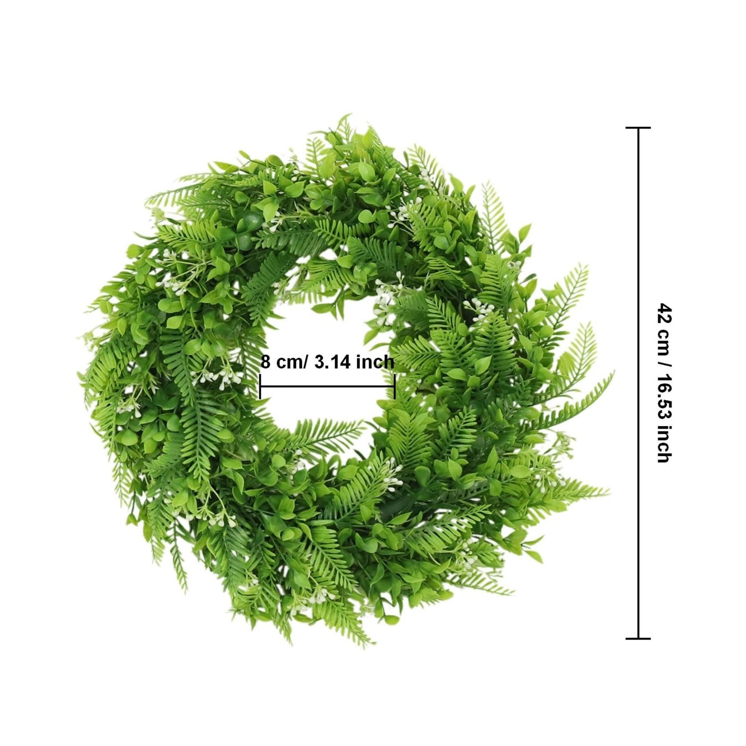 Faux Boxwood Wreath 17 inch for Front Door - VANRINA