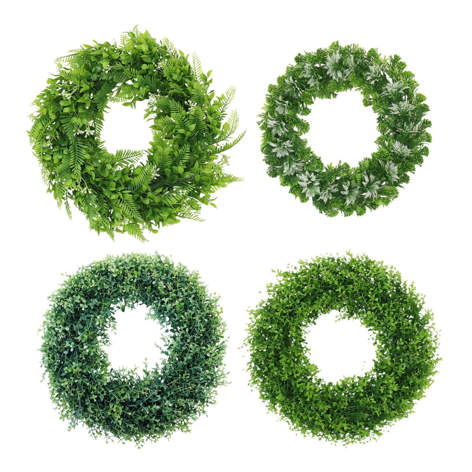 Faux Boxwood Wreath 17 inch for Front Door - VANRINA