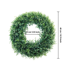 Faux Boxwood Wreath 17 inch for Front Door - VANRINA