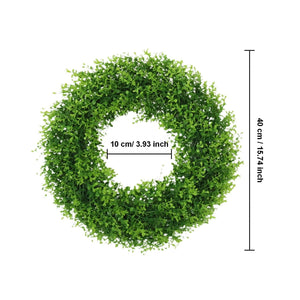 Faux Boxwood Wreath 17 inch for Front Door - VANRINA