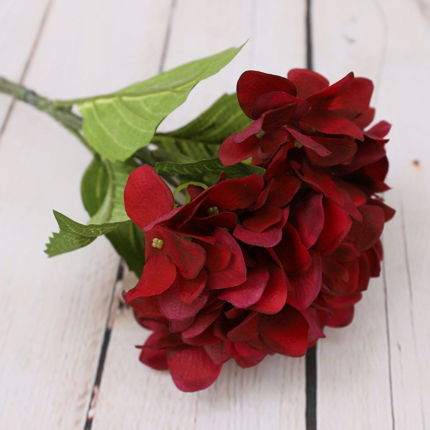 Faux Hydrangea Bloom Real Touch Flower Individual - VANRINA