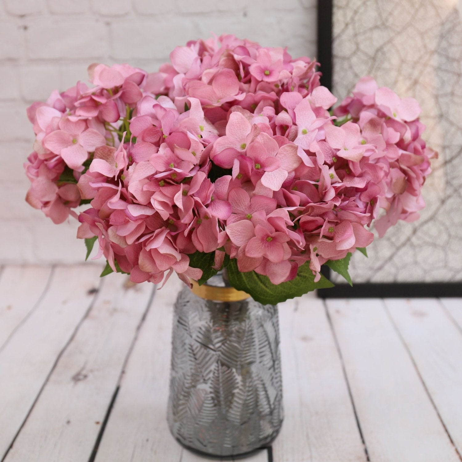 Faux Hydrangea Bloom Real Touch Flower Individual - VANRINA