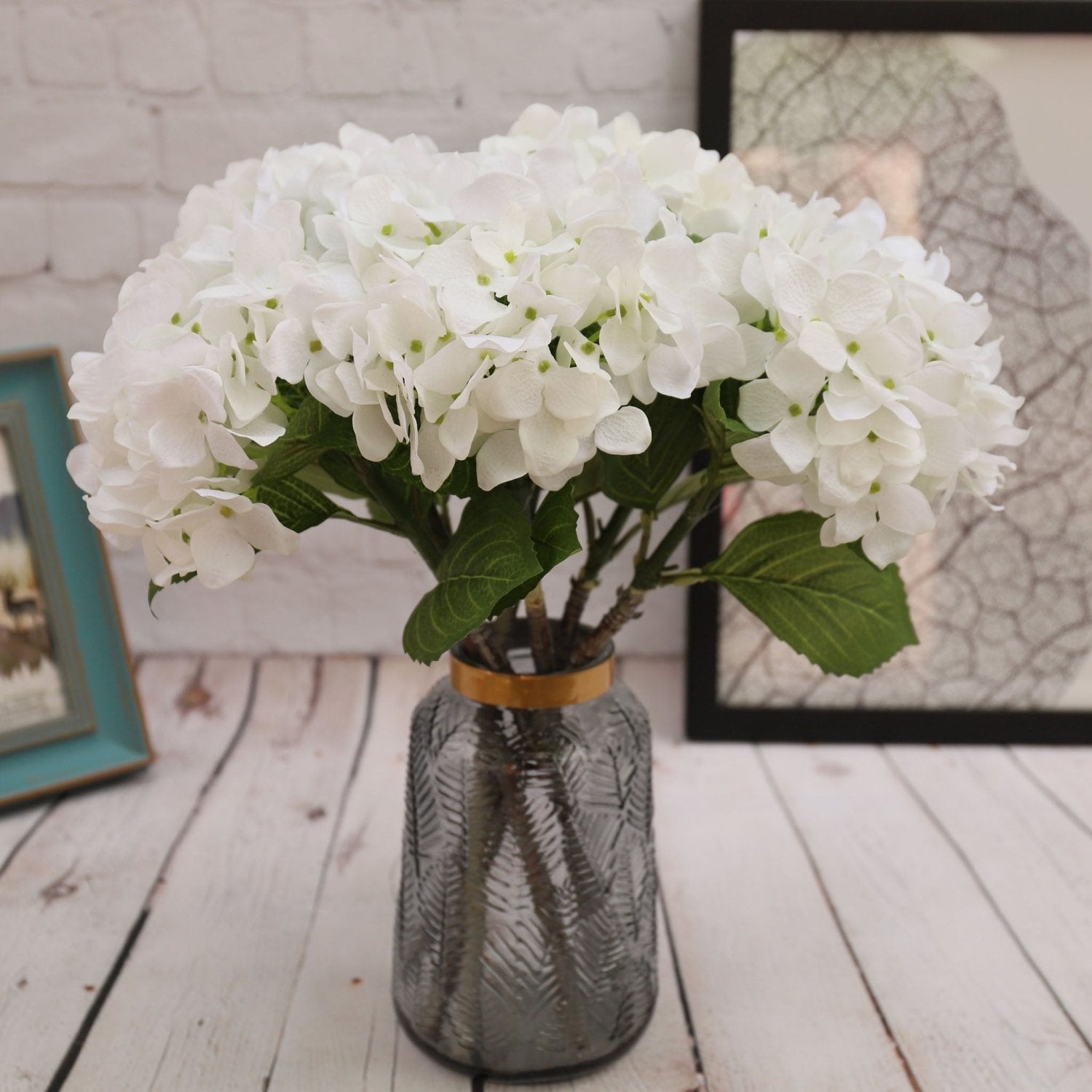 Faux Hydrangea Bloom Real Touch Flower Individual - VANRINA