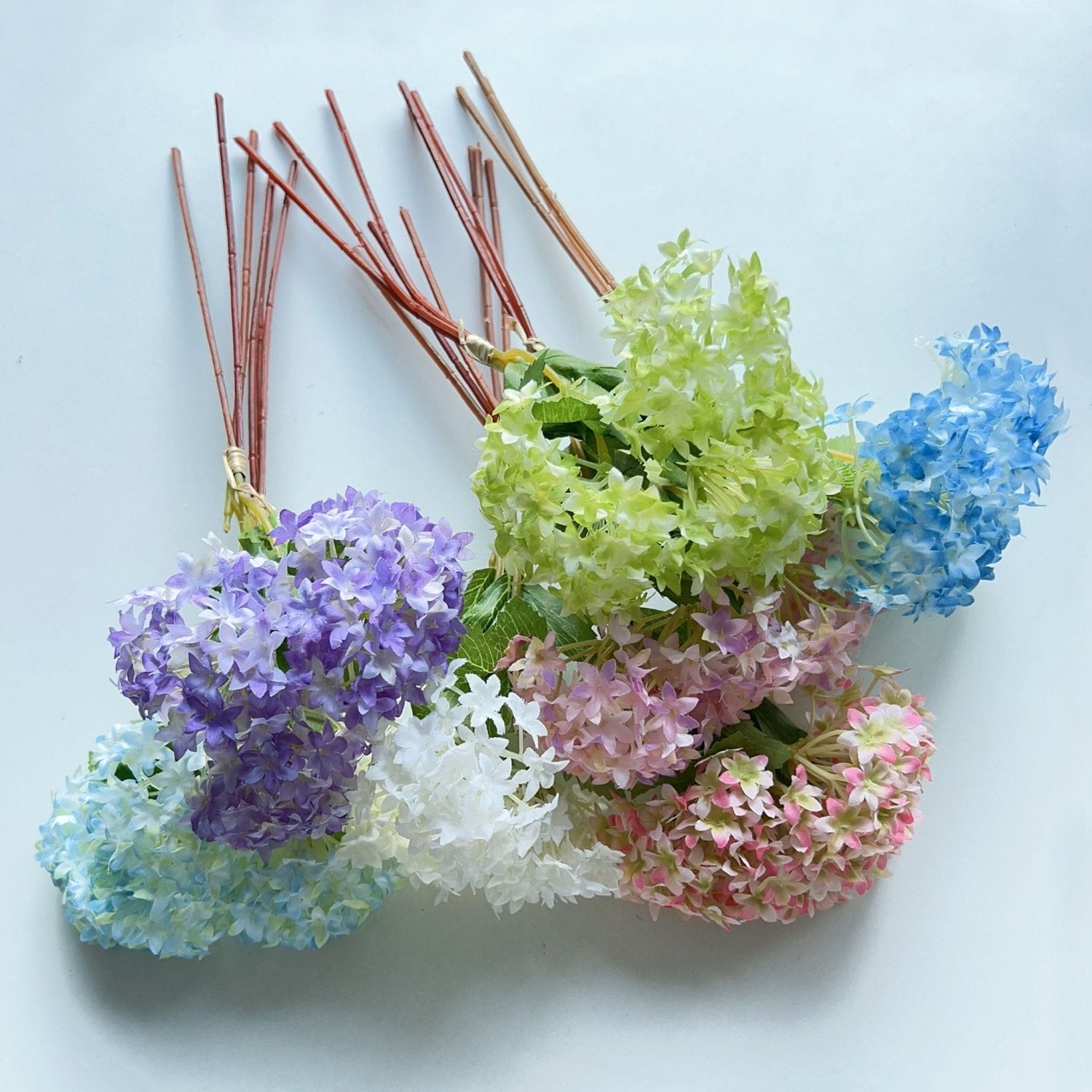 Faux Hydrangea Bundle Mini Hydrangeas Flowers - VANRINA