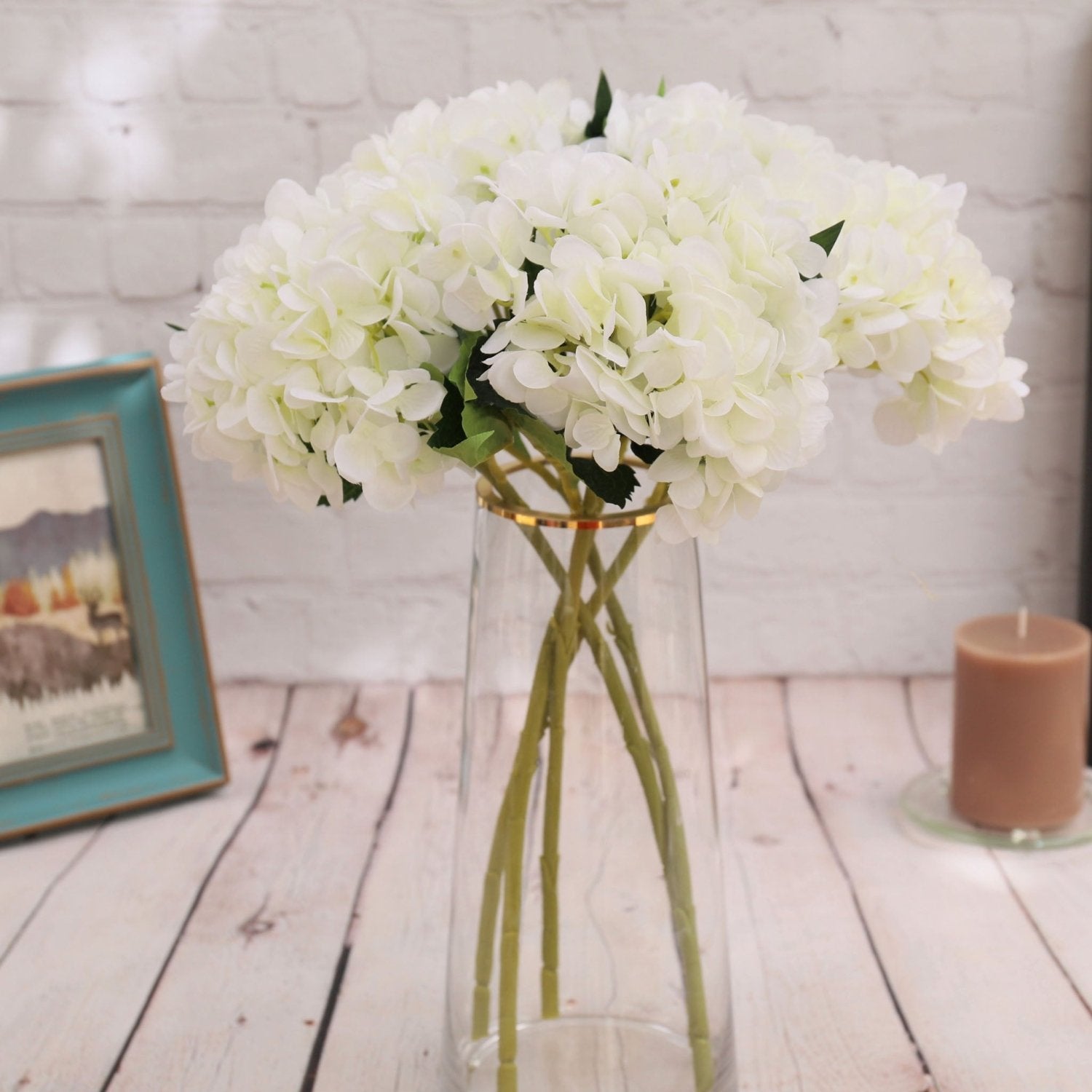 Faux Hydrangea Flowers Silk Flower Arrangements - VANRINA