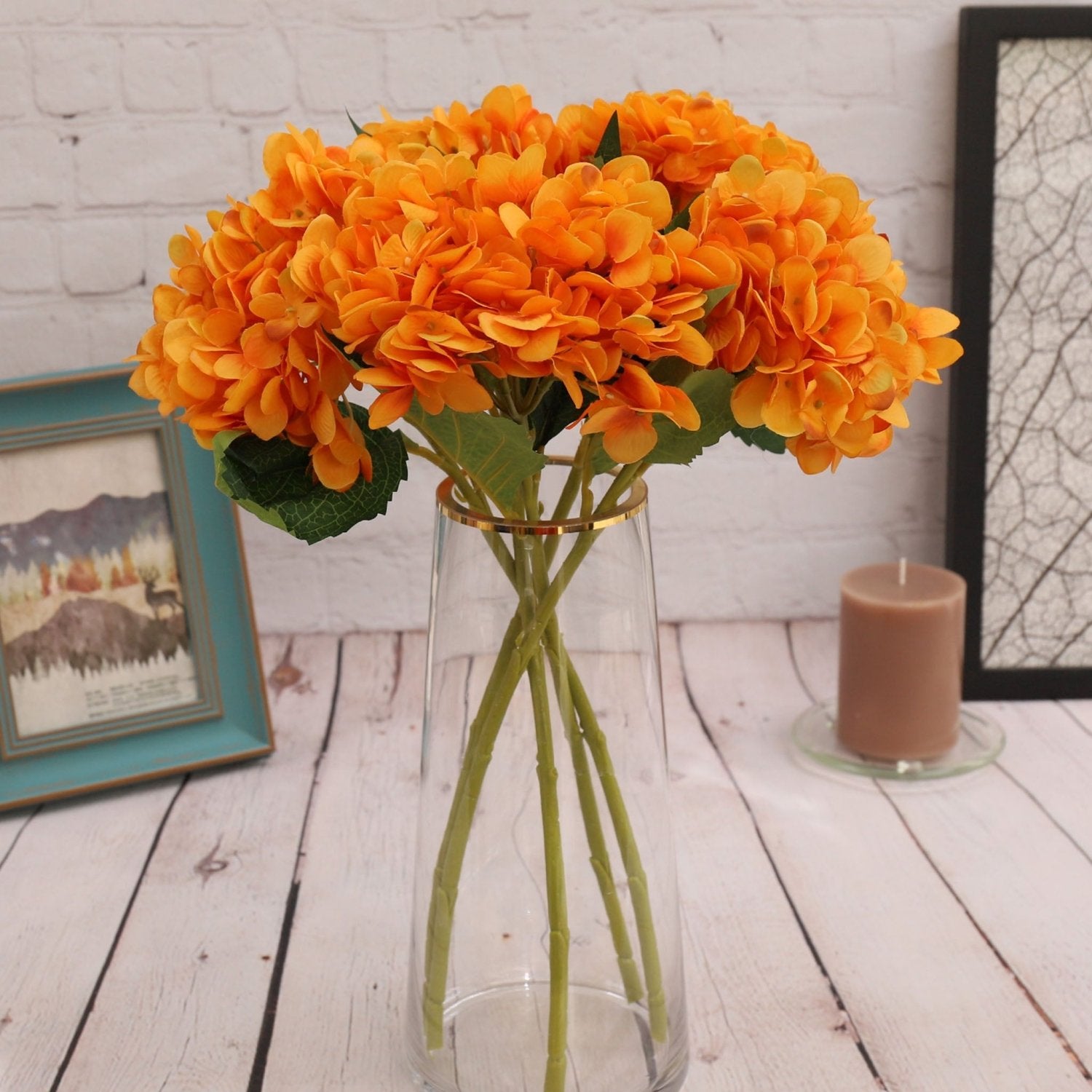 Faux Hydrangea Flowers Silk Flower Arrangements - VANRINA