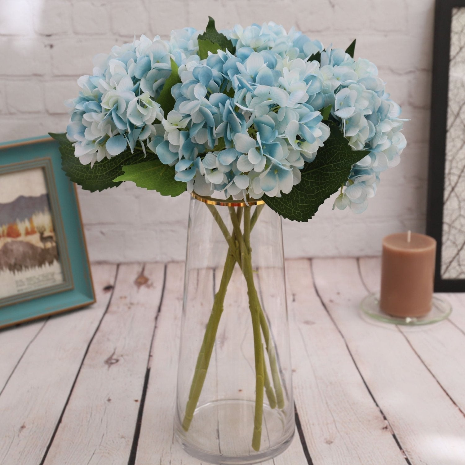 Faux Hydrangea Flowers Silk Flower Arrangements - VANRINA