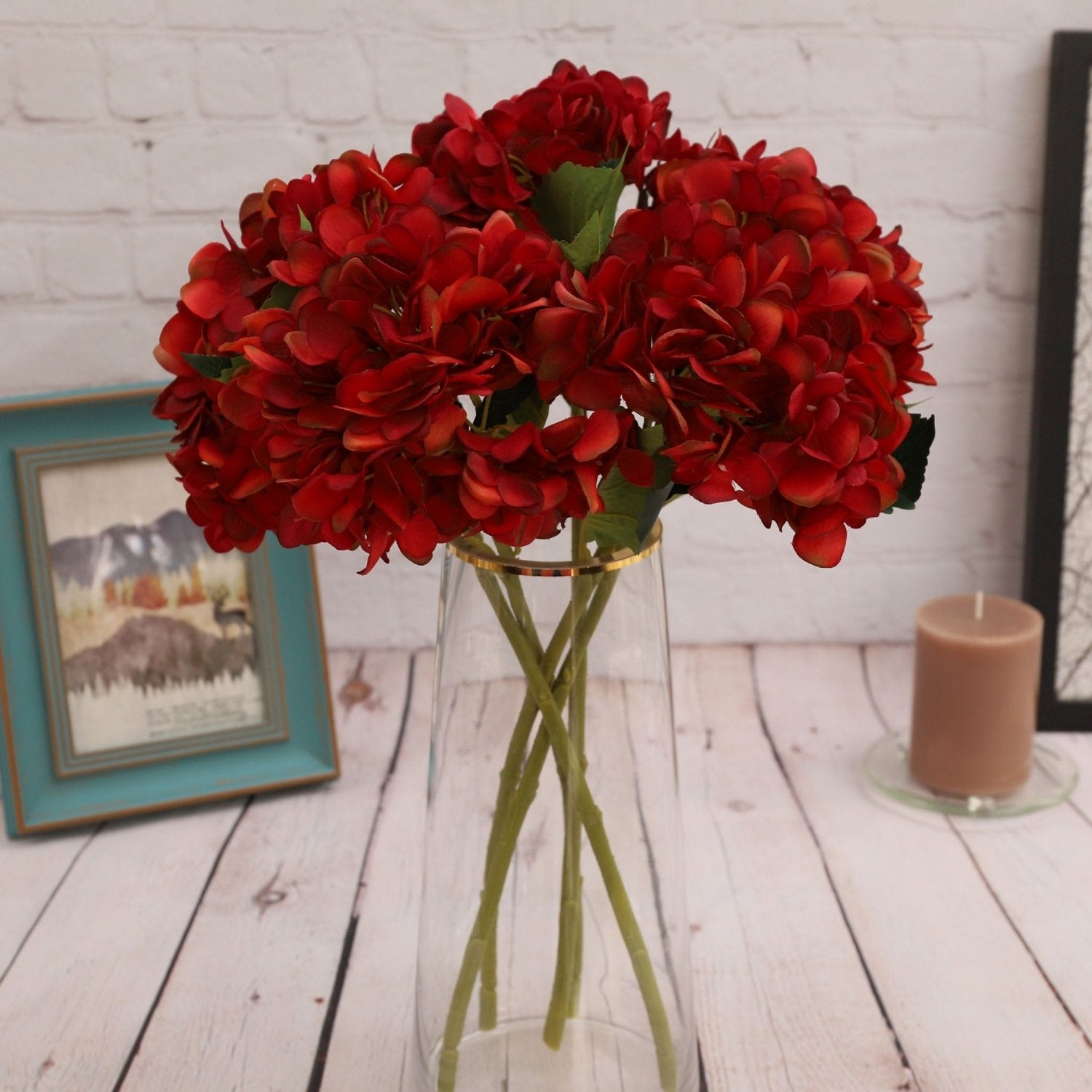 Faux Hydrangea Flowers Silk Flower Arrangements - VANRINA