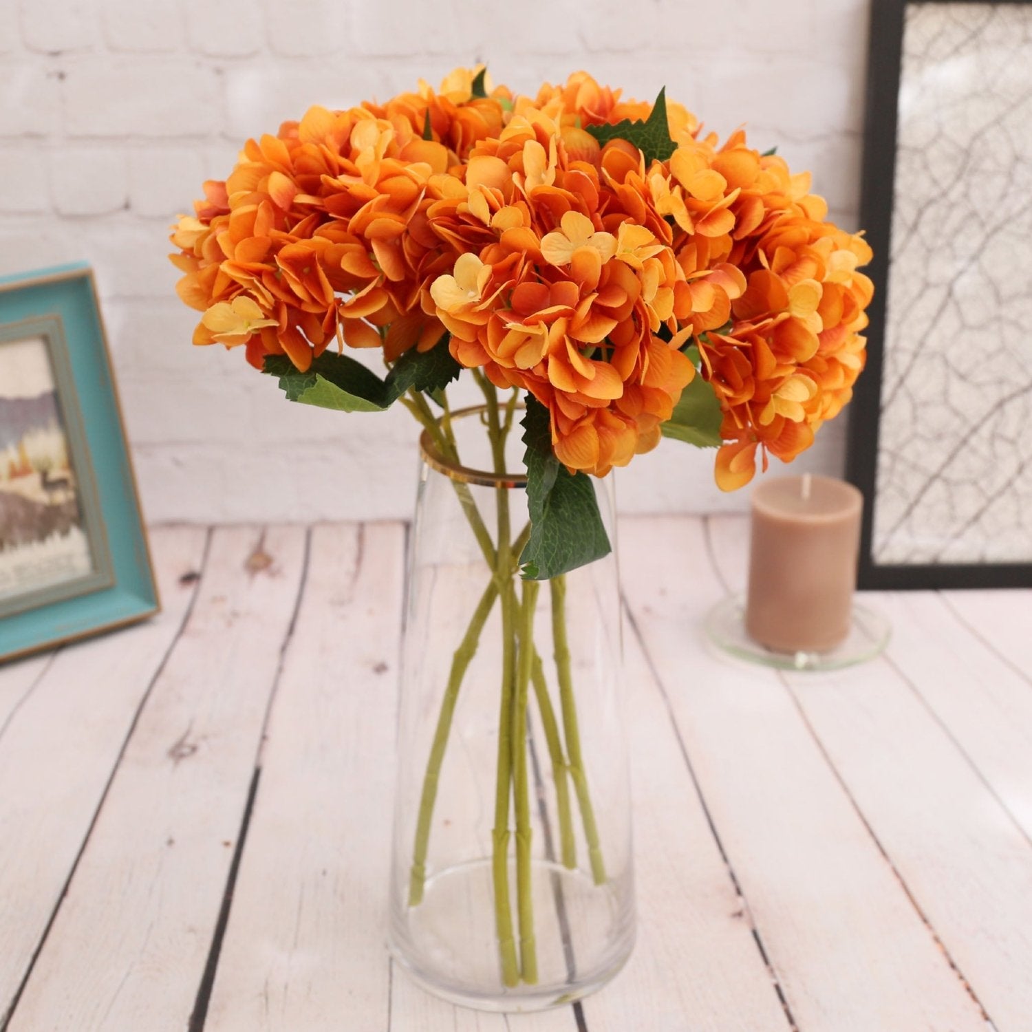 Faux Hydrangea Flowers Silk Flower Arrangements - VANRINA