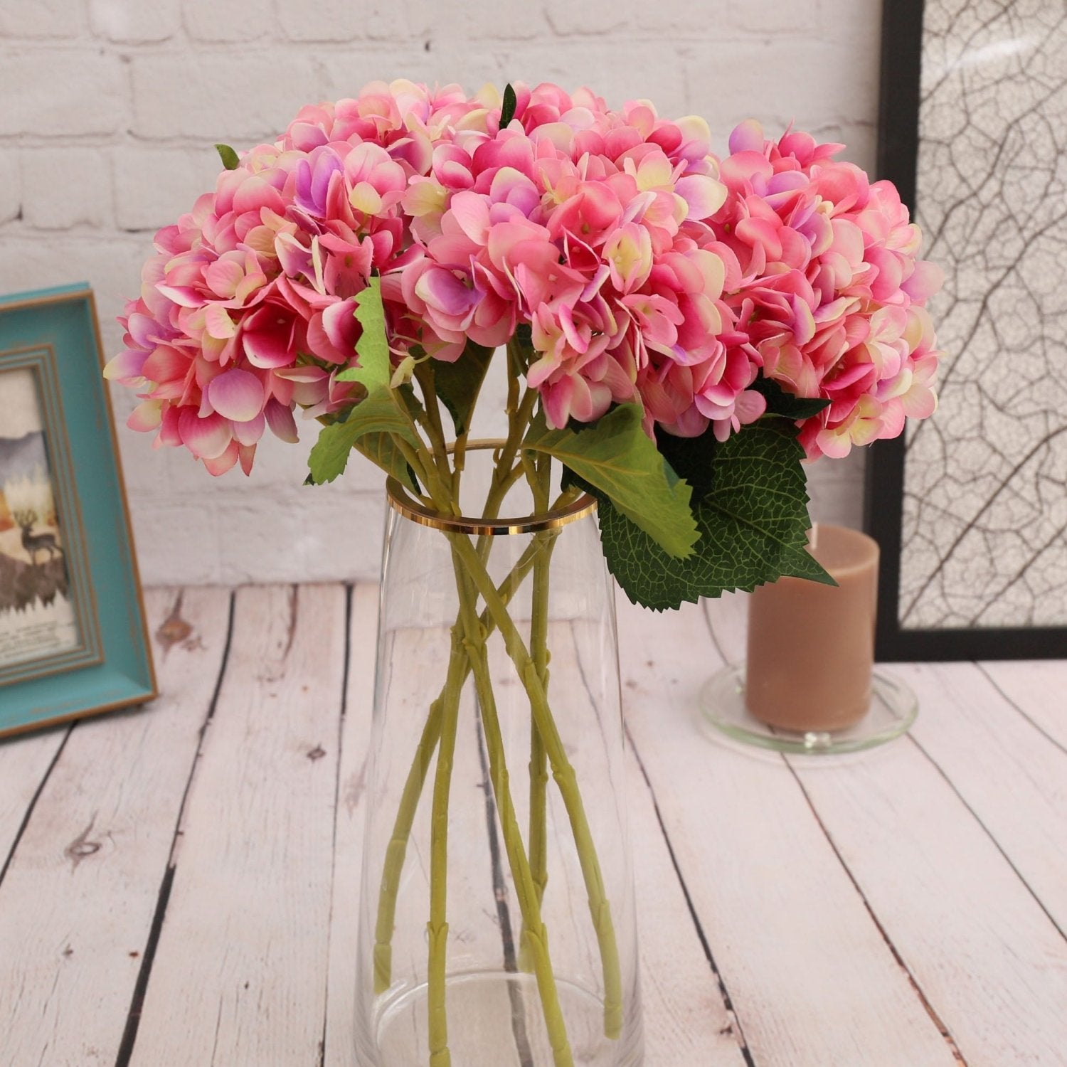 Faux Hydrangea Flowers Silk Flower Arrangements - VANRINA