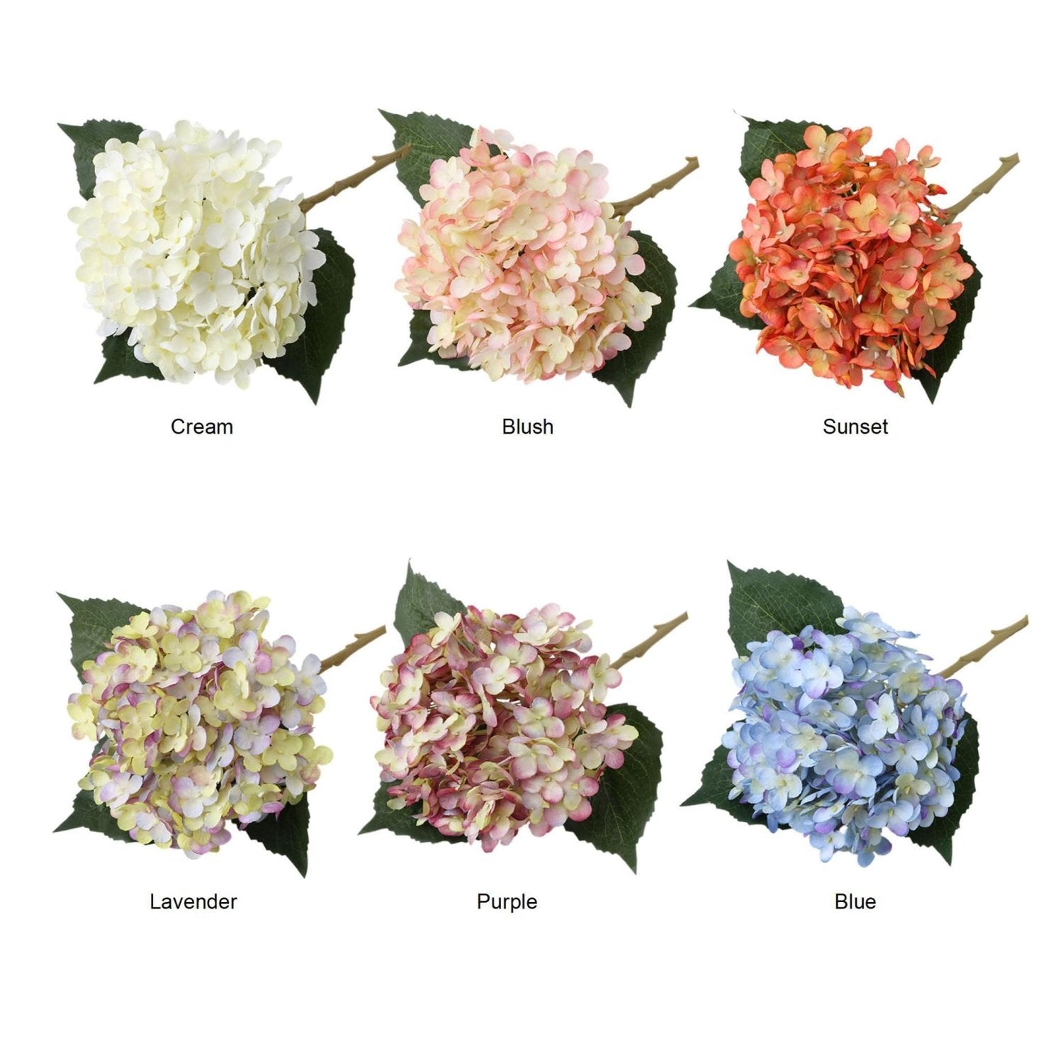 Faux Hydrangea Flowers Silk Hydrangea Bushes - VANRINA