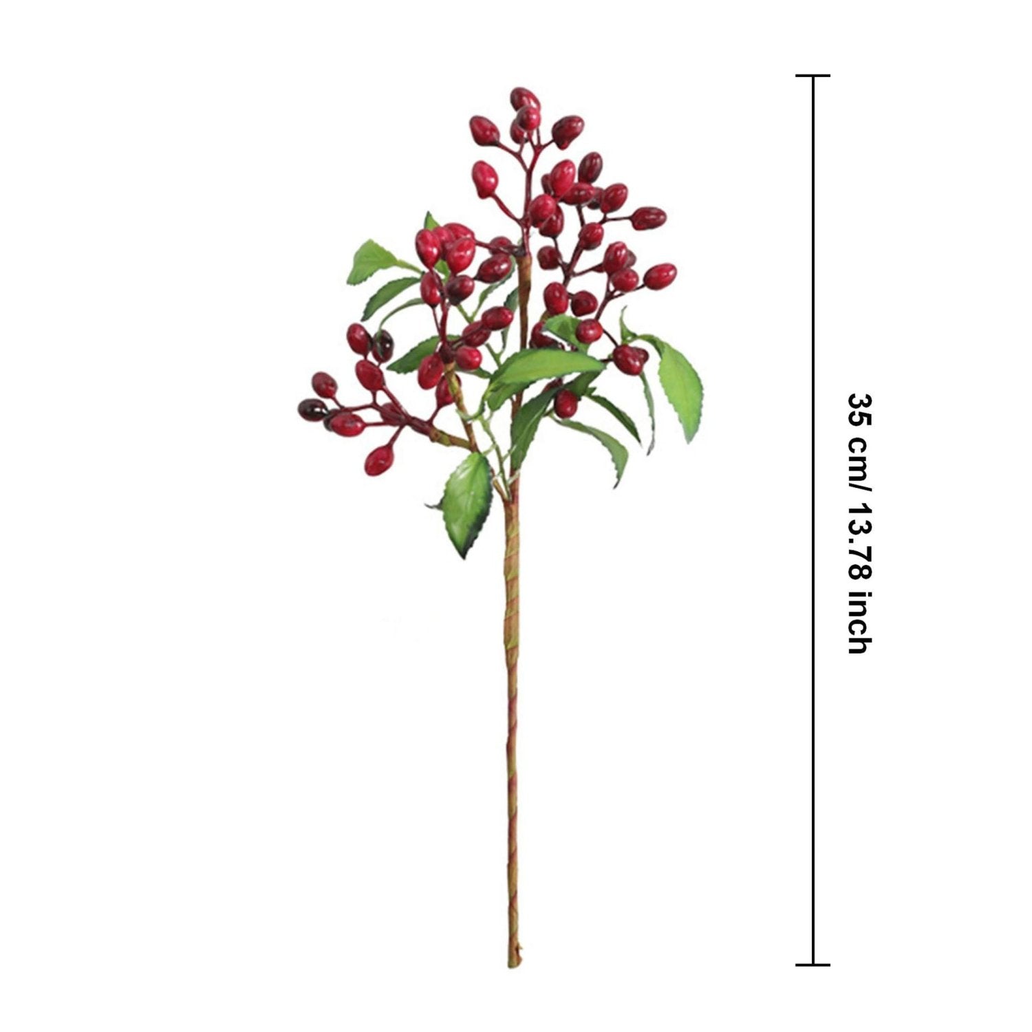 Faux Olive Berry Branch Blueberries with Leaves - VANRINA