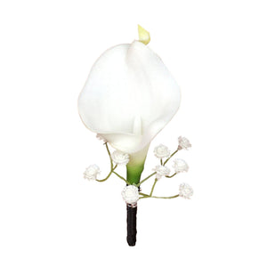 Groom Party Boutonniere Best Man Calla Lily Boutineer - VANRINA