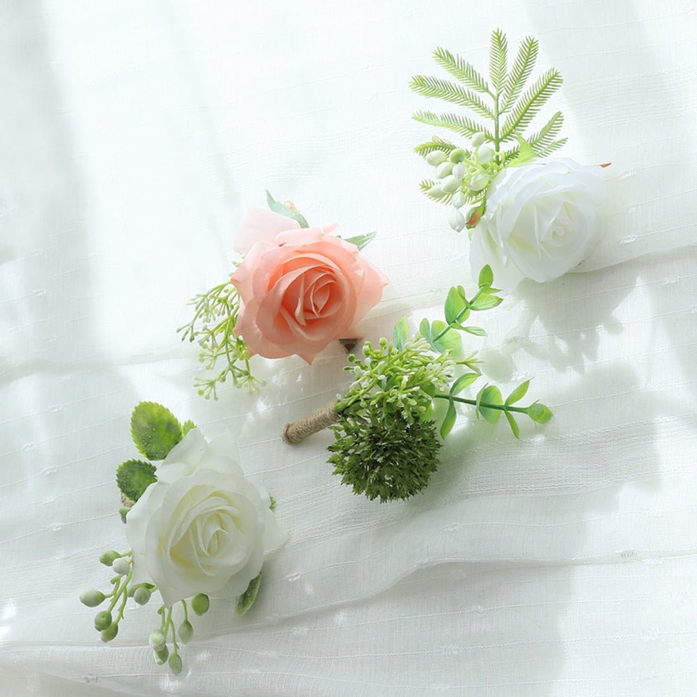 Grooms Boutonnieres Rustic Wedding Flowers - VANRINA