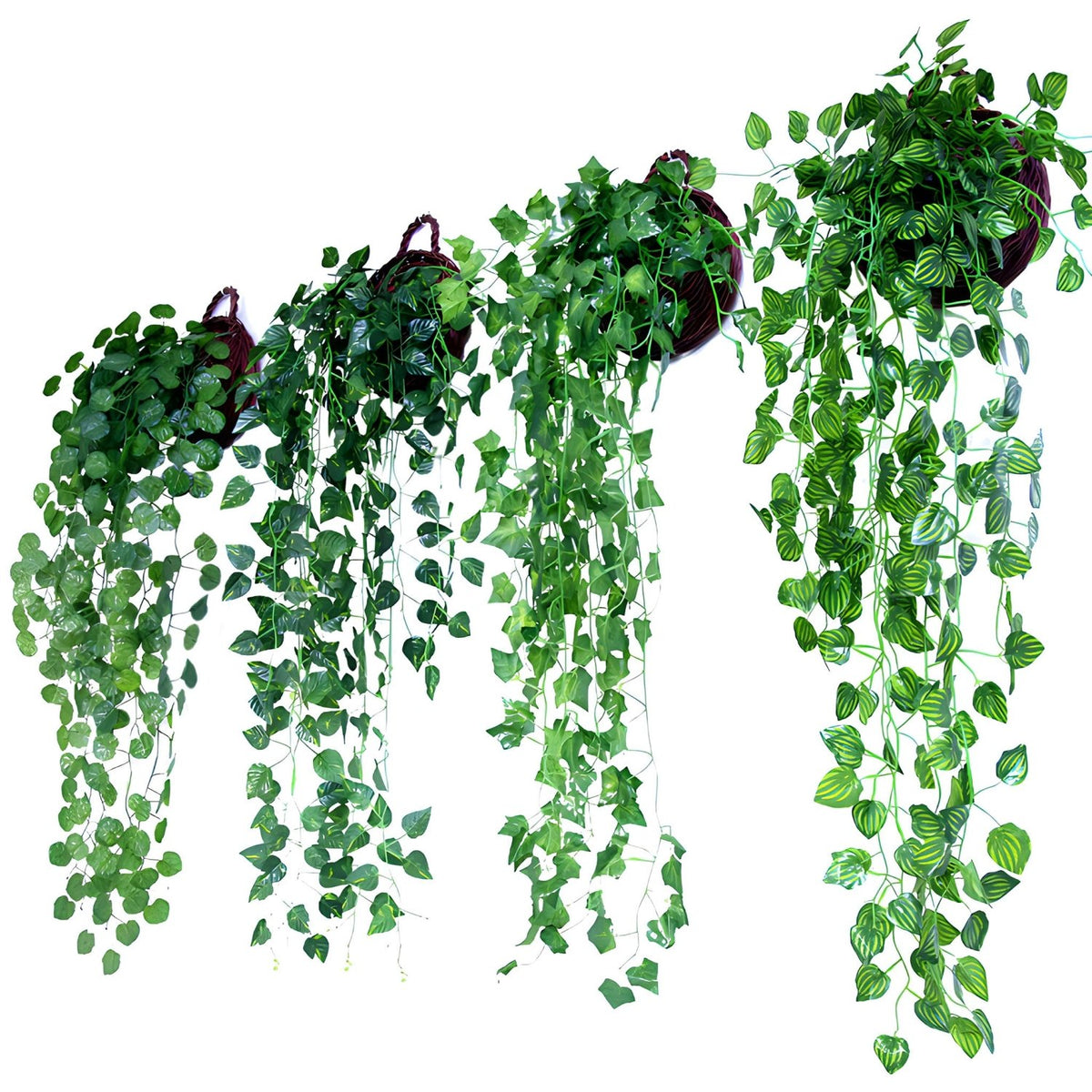 Hanging Plants Fake Leaf Garlands 35" - VANRINA
