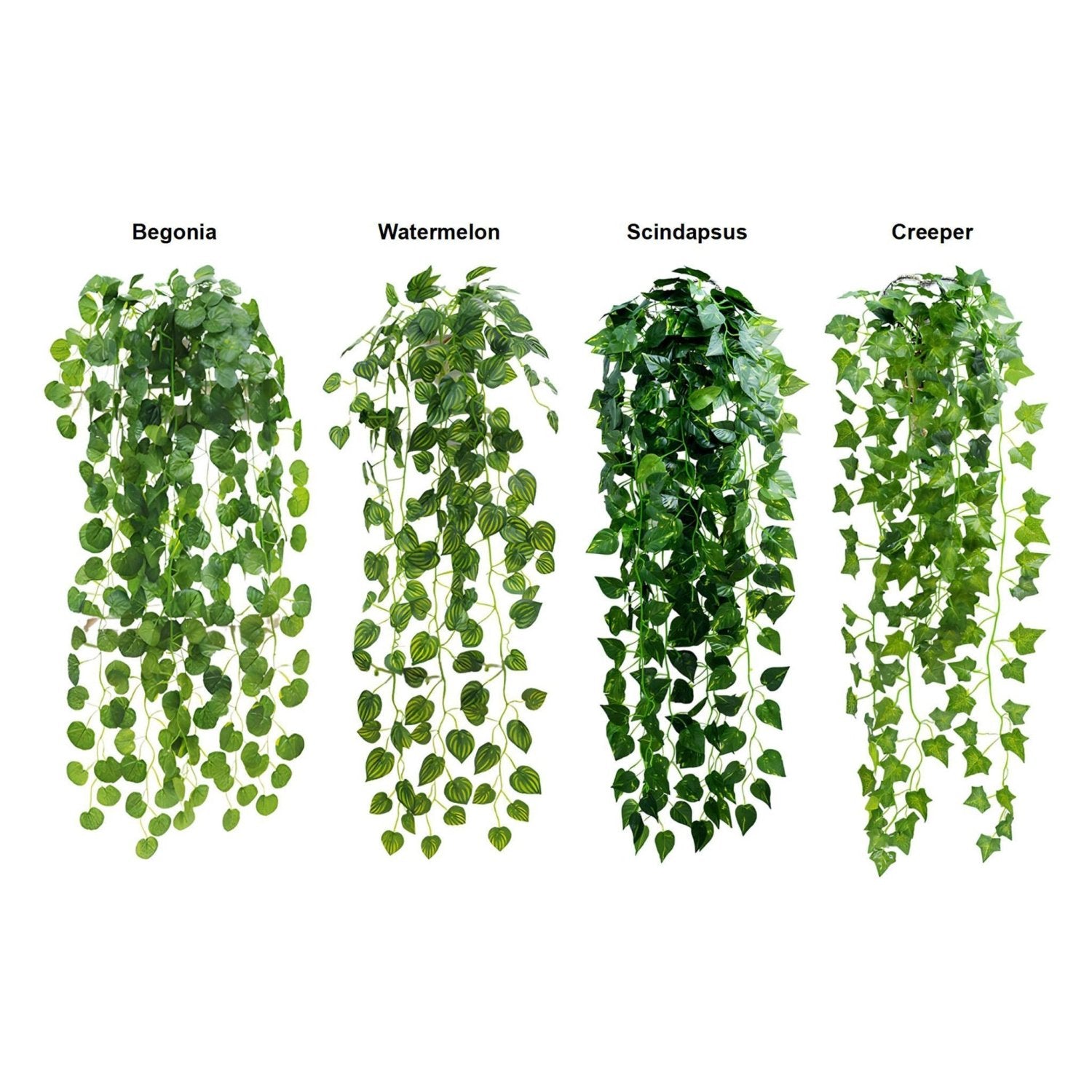 Hanging Plants Fake Leaf Garlands 35" - VANRINA