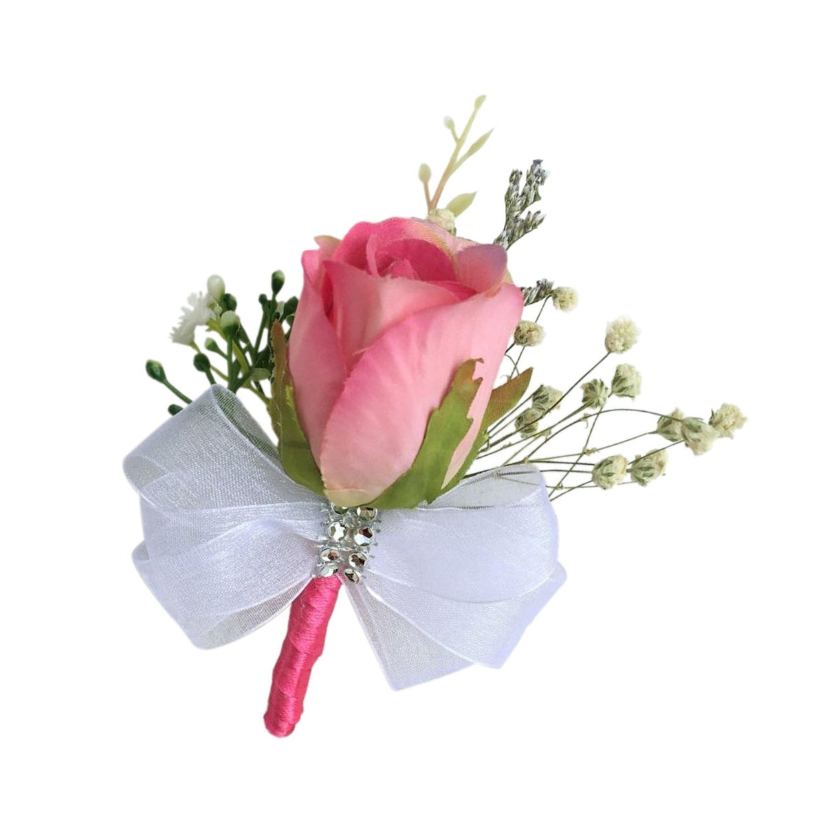 Homecoming Boutonniere Pink Rose Corsage for Prom Party - VANRINA