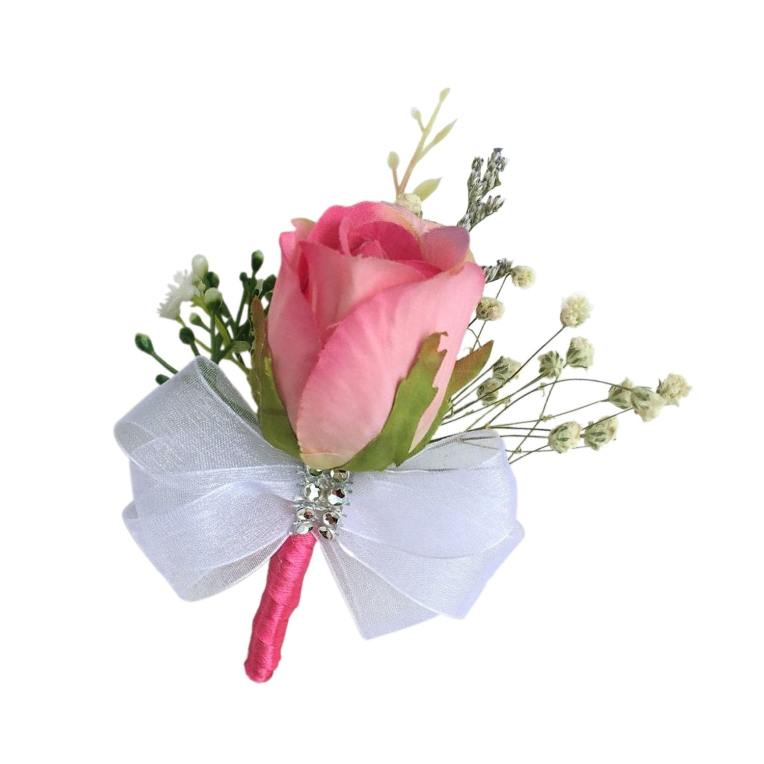 Homecoming Boutonniere Pink Rose Corsage for Prom Party - VANRINA