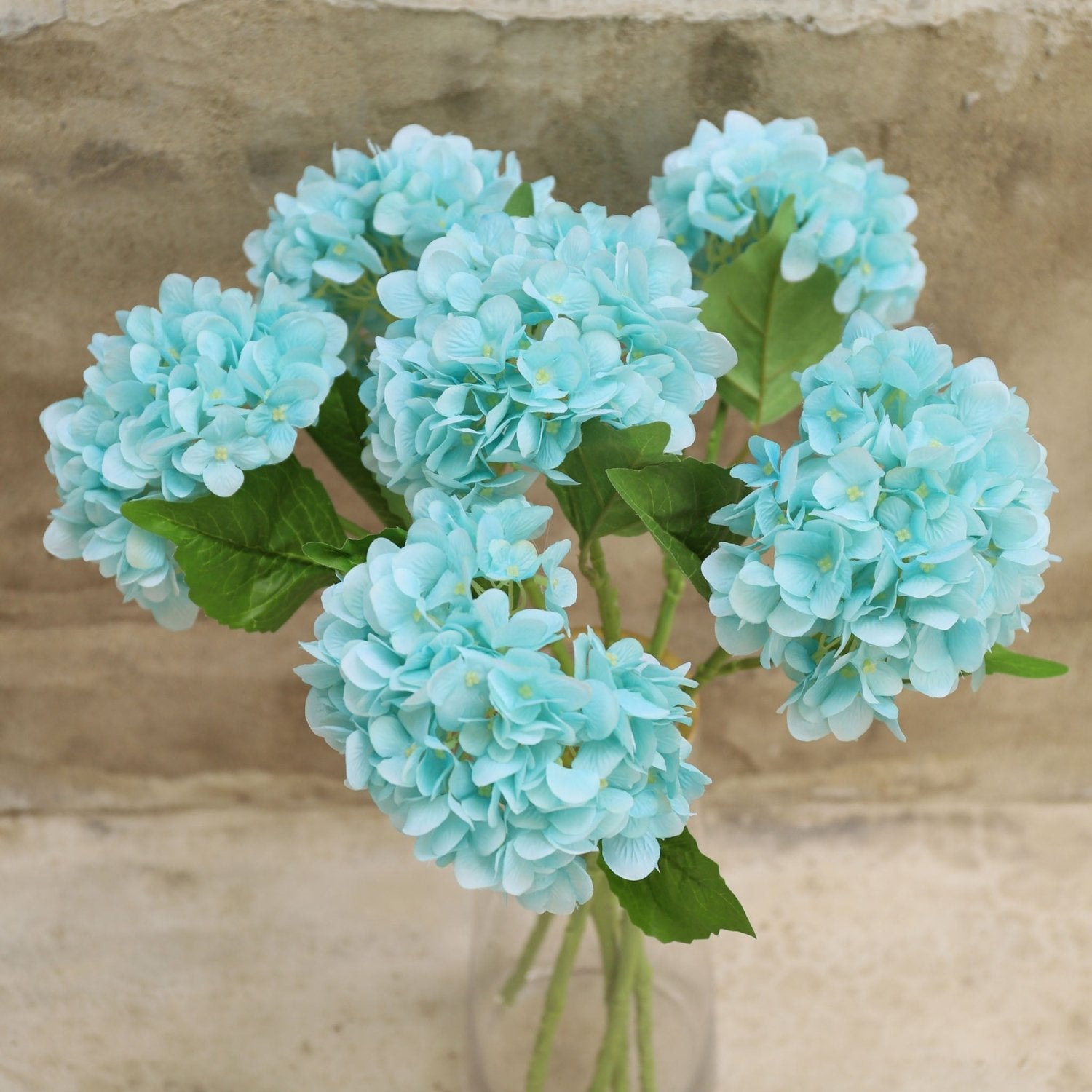 Hydrangea Artificial Silk Flowers Aqua Blue Hydrangea - VANRINA