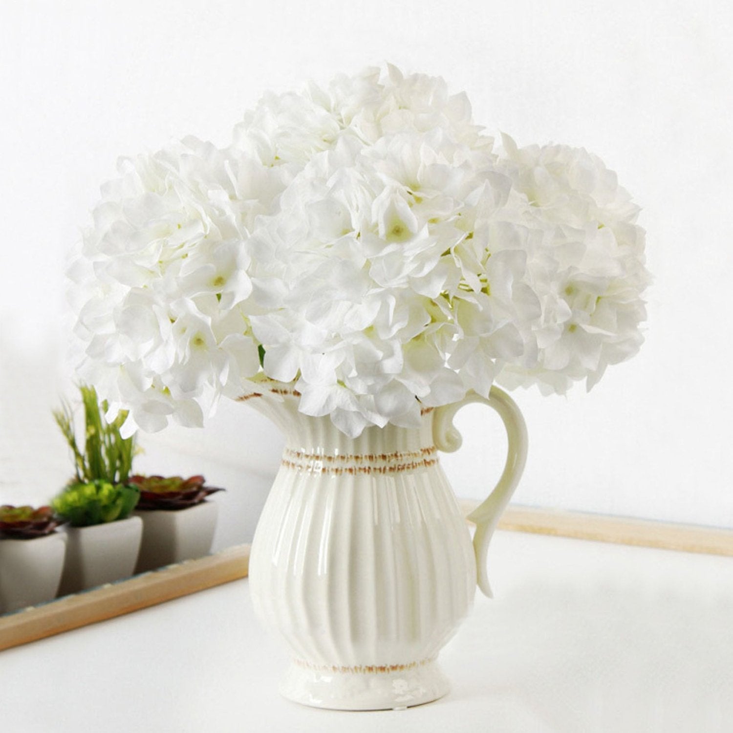 Large Head Hydrangea Simulation Fake Flowers for Home Party Wedding Decoration - VANRINA